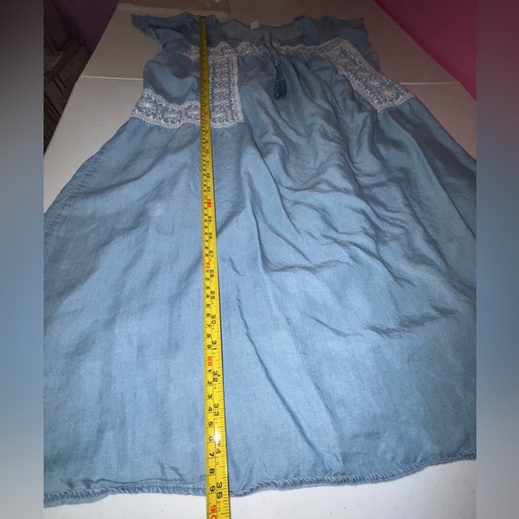 Old Navy Light Blue Midi Dress with White Embroidery - Picture 9 of 9